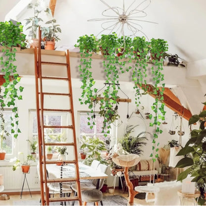 12pcs Artificial Plants Hanging Green Leaf - Fake Plant Vines Creeper