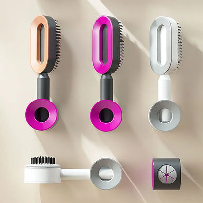 Upgraded Press-Type Self Cleaning Hair Brush Air Cushion Comb Ladies LongHair 3D Central Airbag Massage Comb Household Hairbrush