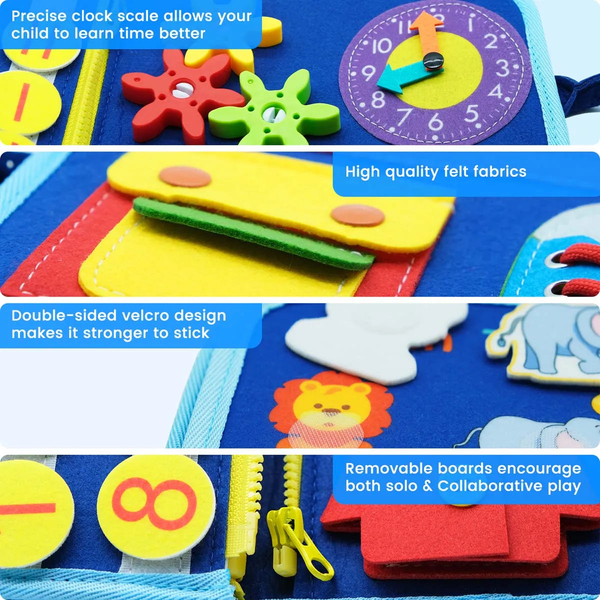 Busy Board Montessori Toys for Toddler Busy Book Sensory - Preschool Early Education