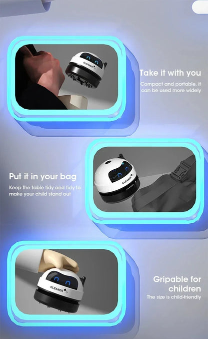 Handheld Mini Vacuum Cleaner Home Office Desktop and keyboard