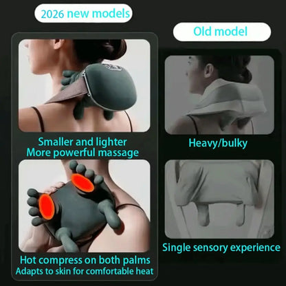 Wireless Neck And Back Massager with Heat 4D Kneading Shiatsu Deep Tissue