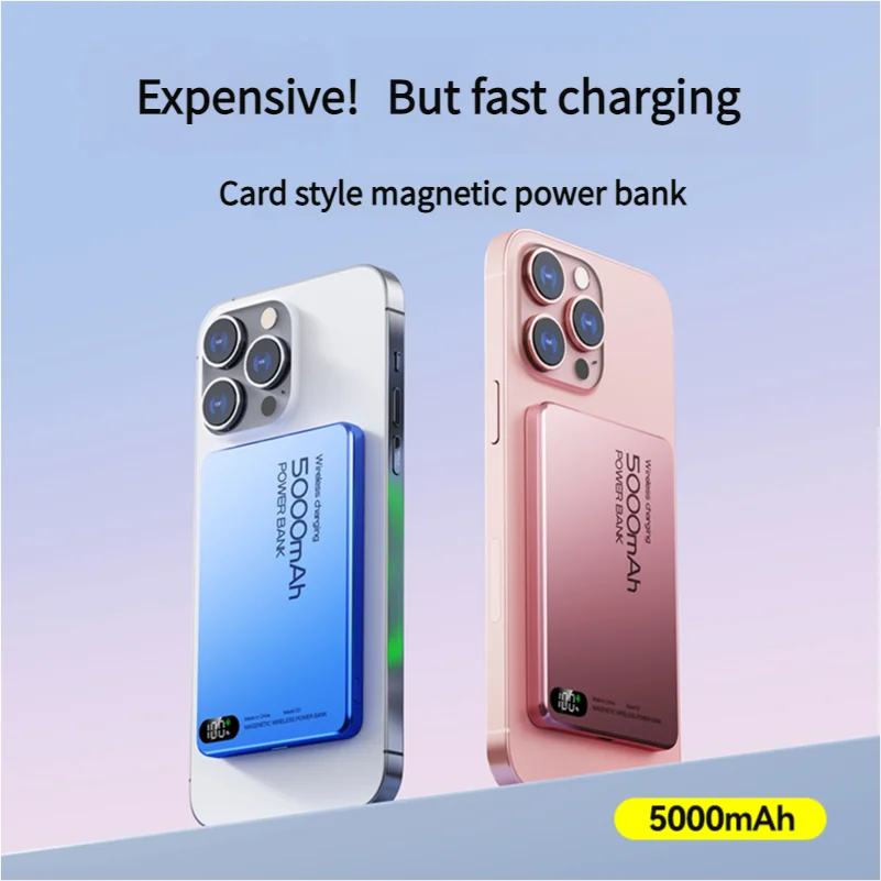Magnetic Portable charger Magsafe Wireless Charge Qi2  External Battery  For iPhone 16 15 14 13 12