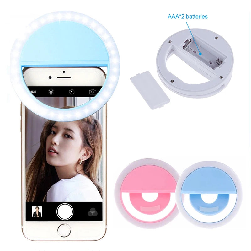 LED Selfie Ring Fill Light Cell Phone Taking Photos Live Streaming Beauty Led 3 Speed Adjustable Fill Light Clip For Video Live
