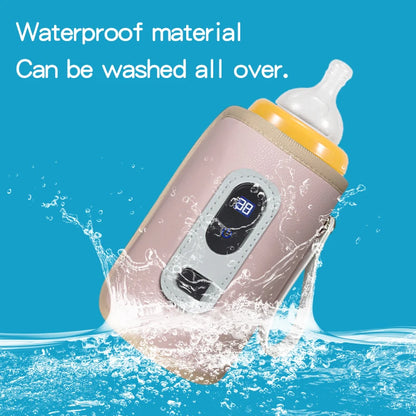 Portable Baby Bottle Insulation Sleeve, Baby Milk Insulation Device with LCD Screen, USB connection & 5  temperature mode