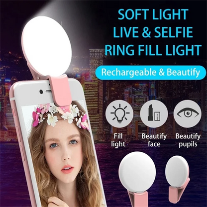Portable Soft Natural LED Light Mobile Phone Mini Selfie Fill Light