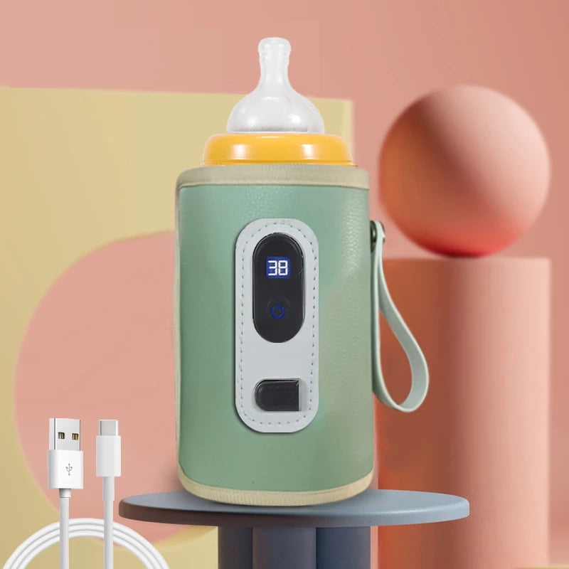 Portable Baby Bottle Insulation Sleeve, Baby Milk Insulation Device with LCD Screen, USB connection & 5  temperature mode