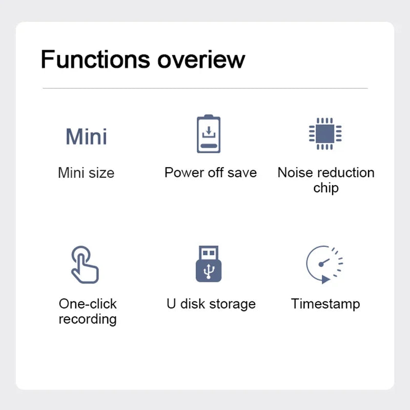 Mini Voice Recorder Digital Device with key ring & necklace