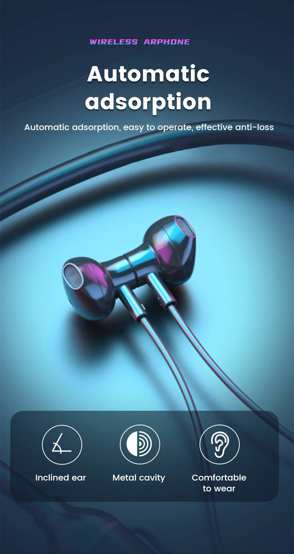 Wireless Earphones 5.3 Neckband LED Display Headphones  Waterproof Magnetic Earbuds