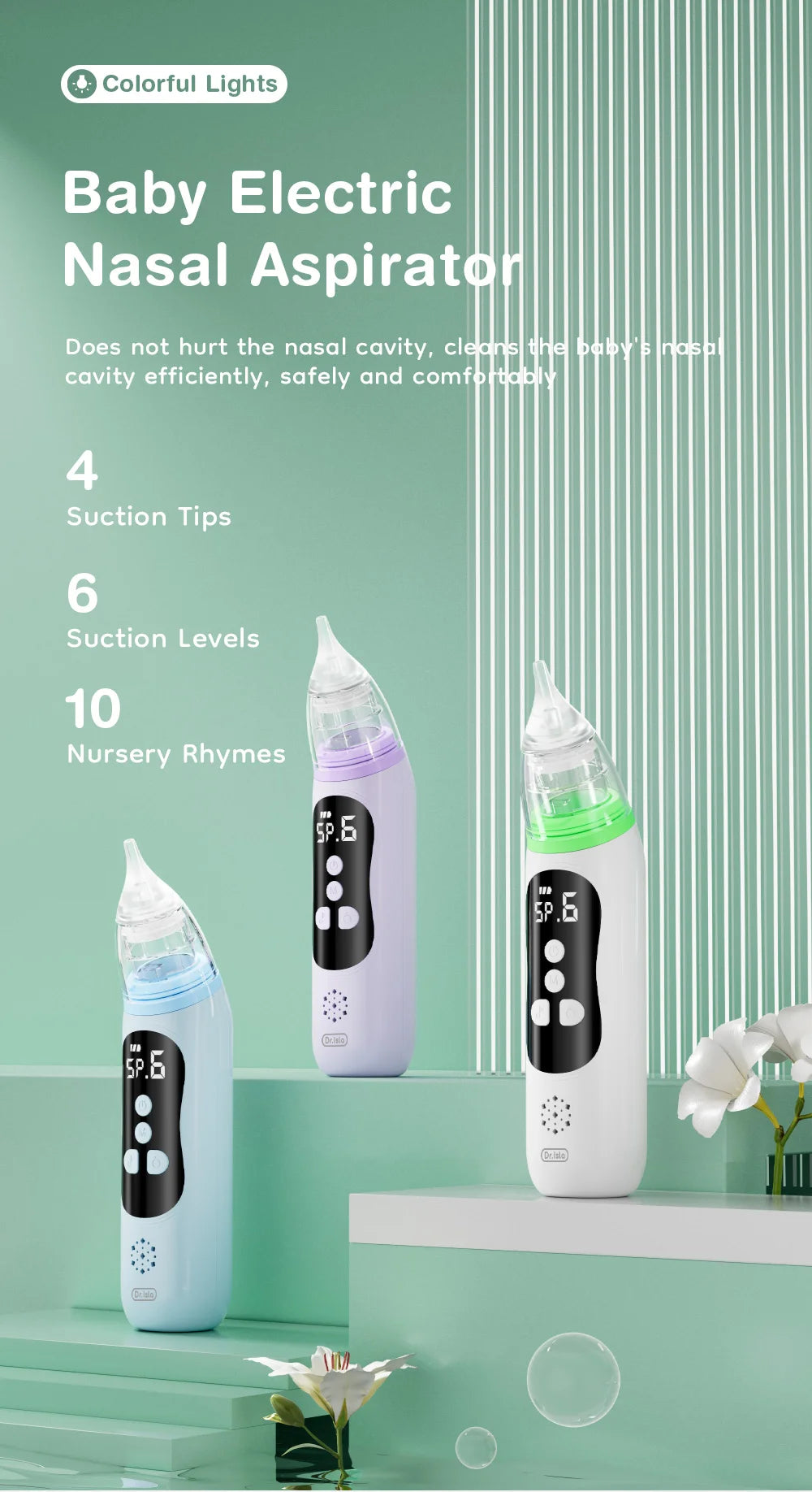 MAMIJOY Baby Electric Nasal Aspirator Nose Suction - Painless silicone material