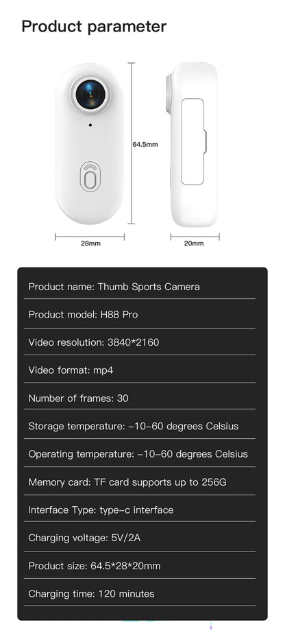 4K HD  Mini Recorder Finger WIFI Action Camera Lightweight