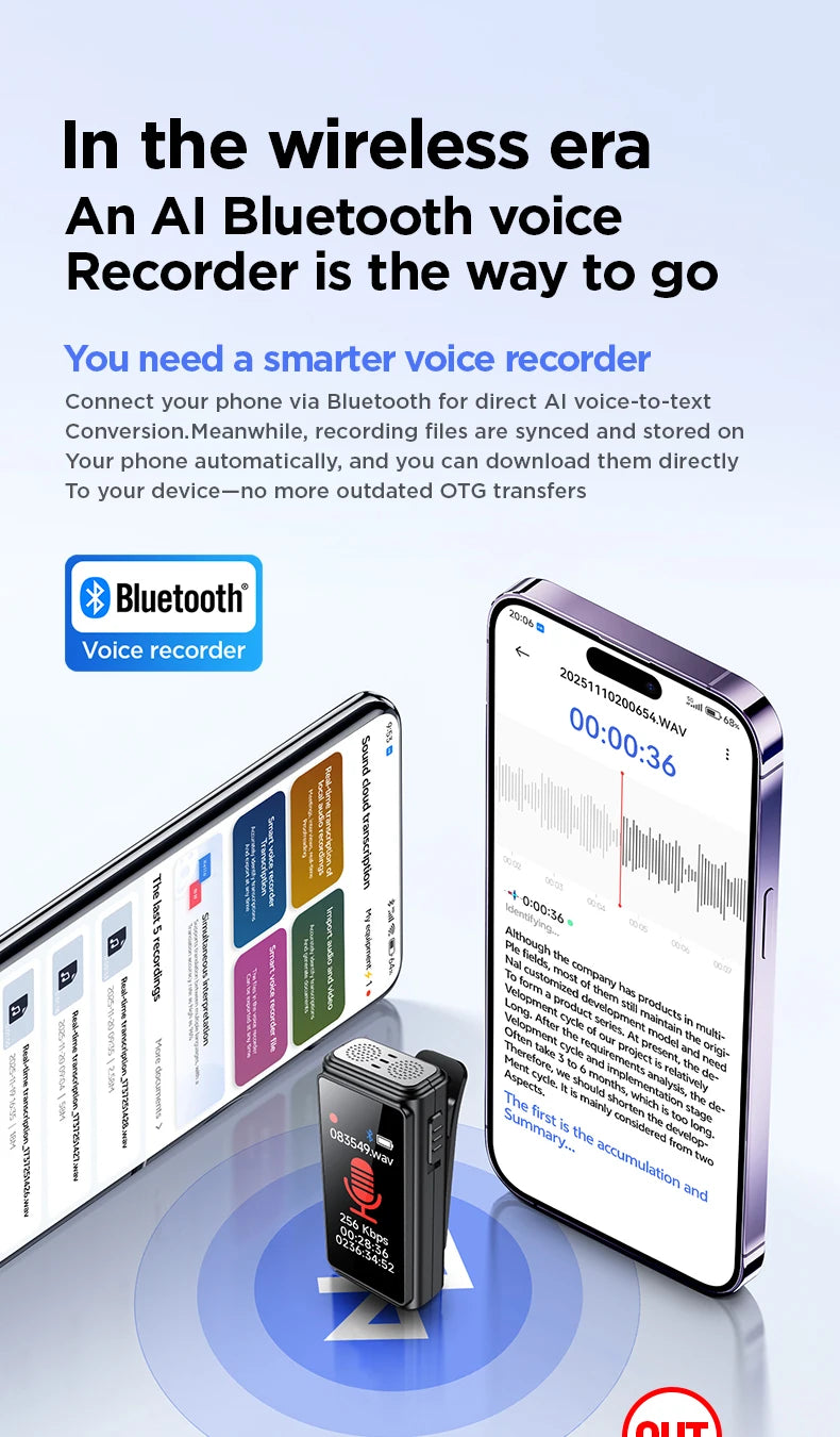 Mini Portable Voice Recorder with Clip  - for Meetings/Lectures/Interviews