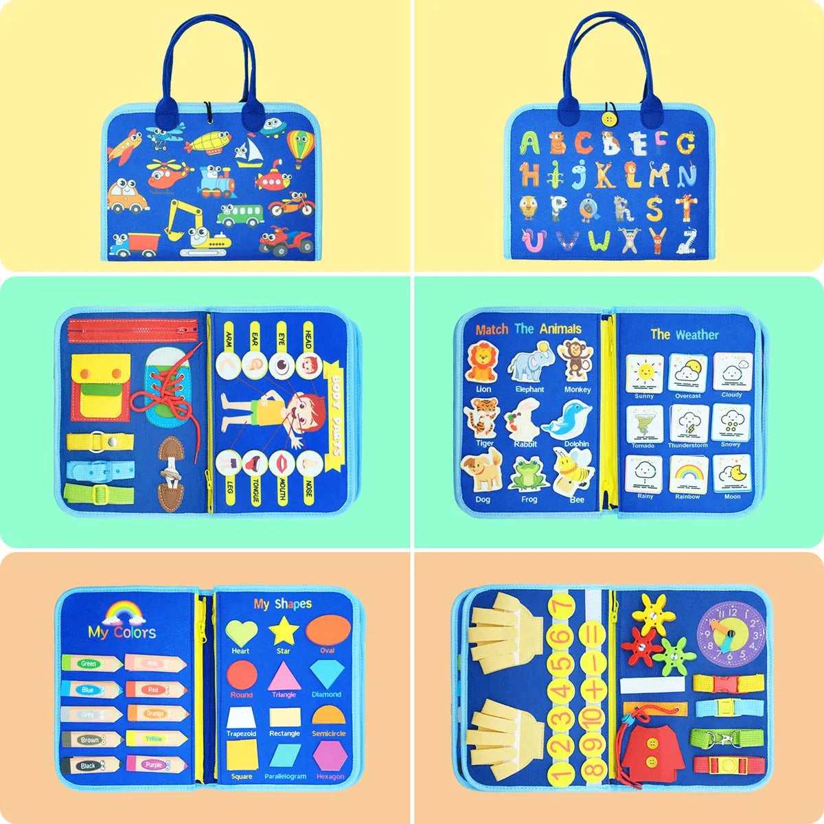 Busy Board Montessori Toys for Toddler Busy Book Sensory - Preschool Early Education