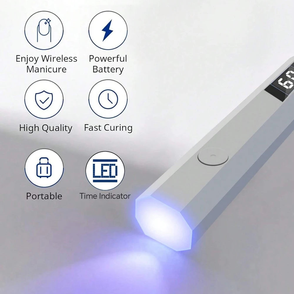 Portable Handheld UV Light lamp for Gel Nails  Rechargeable