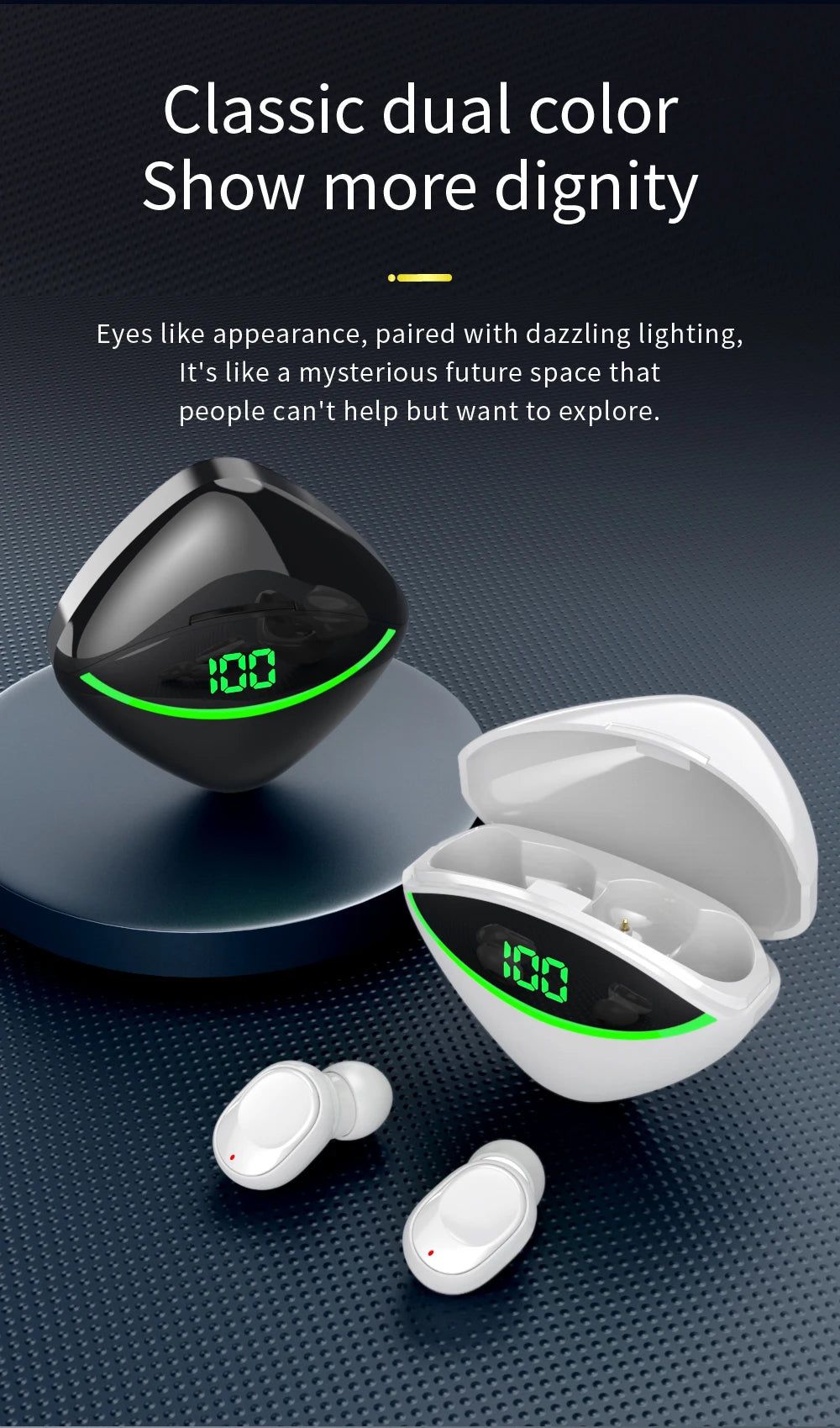 Wireless Bluetooth 5.3 Headset Earphones With Mic Smart Touch Headphones In-Ear Noise Reduction Earbuds