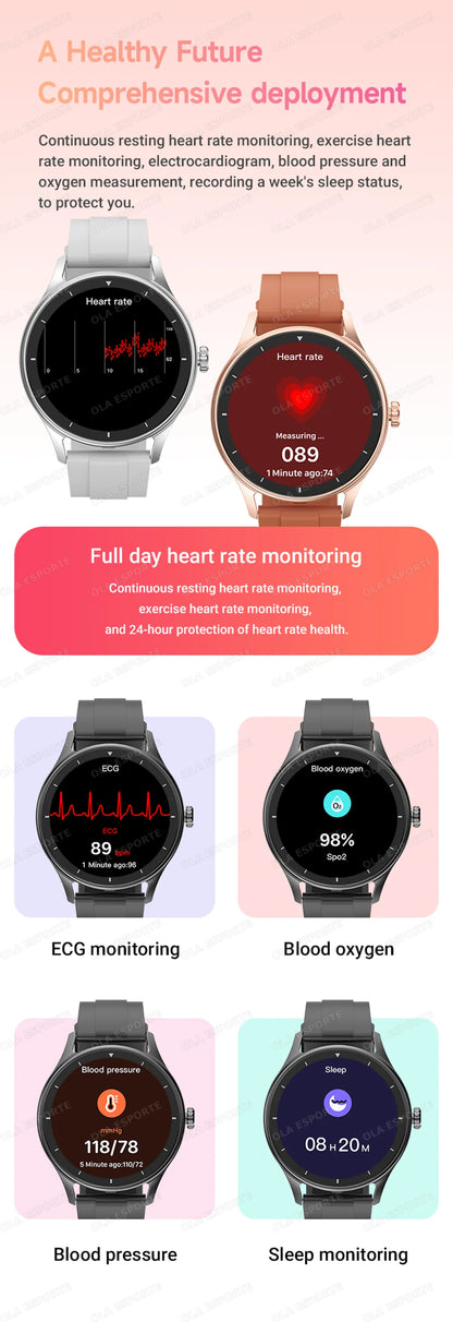 2026 Smart Watch Women Men Heart Rate Monitor Waterproof Smartwatch For Android IOS