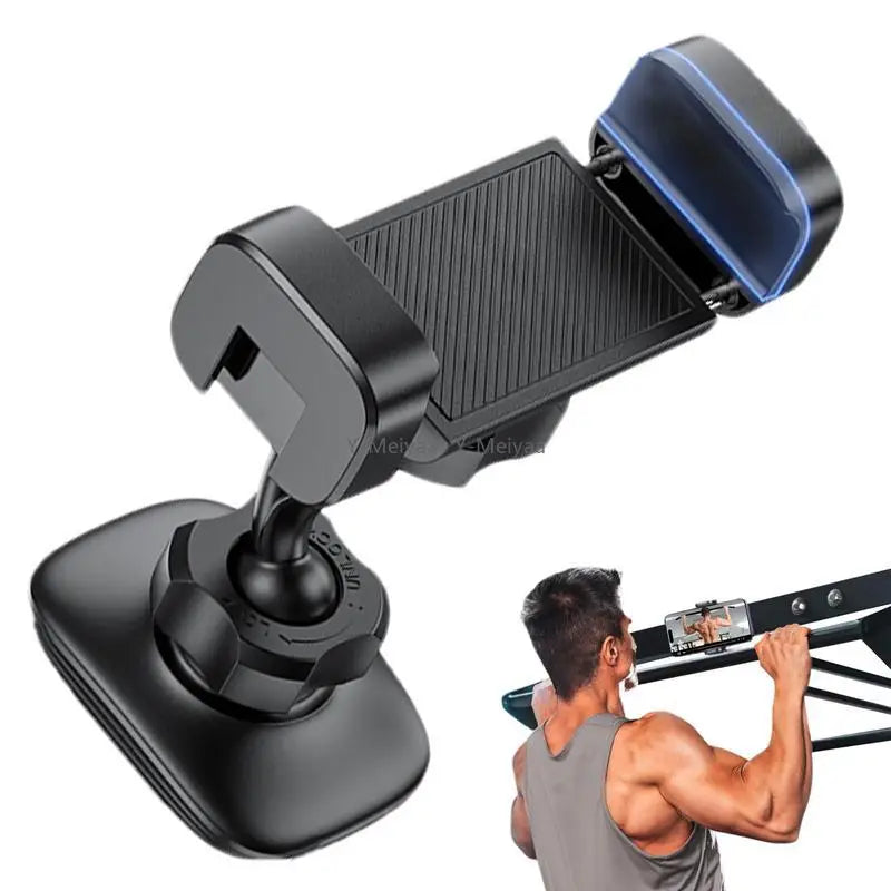 Gym Magnetic Phone Holder 360 Adjustable Stand Compatible With 4-7 Smartphone