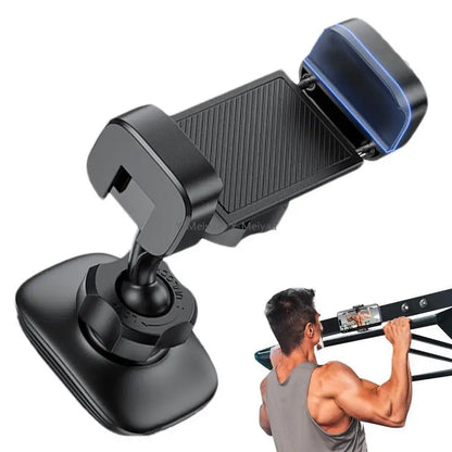 Gym Magnetic Phone Holder 360 Adjustable Stand Compatible With 4-7 Smartphone
