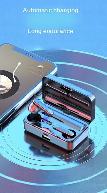 S20 Bluetooth Earphone  Mirror case with Digital Display Touch Control  Earbuds