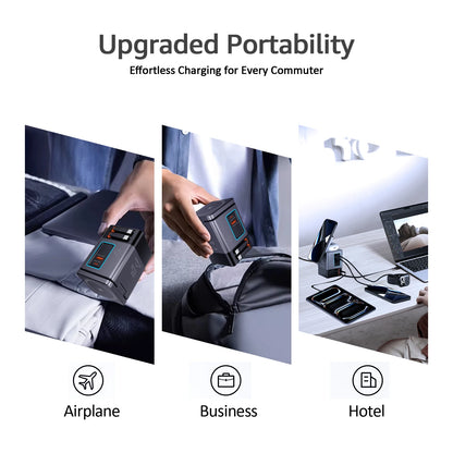 6-in-1 Cell Phone Charging Station with Retractable USB-C Cable Power Tower 105W Fast Charger for iPhone Airpod