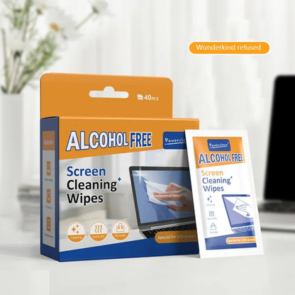 40 Pack PC Cleaners Wipes - Dry and Wet Screen Cleaning Cloths for screens