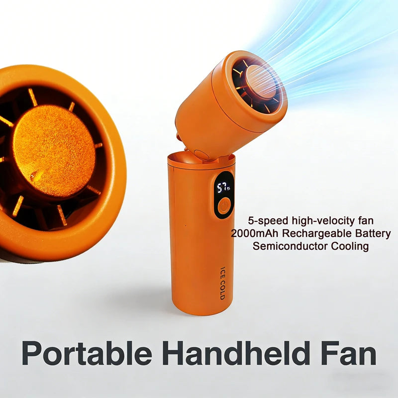 Lenovo Foldable Handheld Fan High Speed Turbine Ice Cooling 100 Gears USB rechargeable