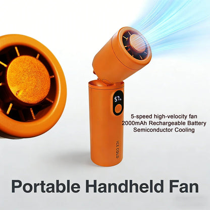 Lenovo Foldable Handheld Fan High Speed Turbine Ice Cooling 100 Gears USB rechargeable