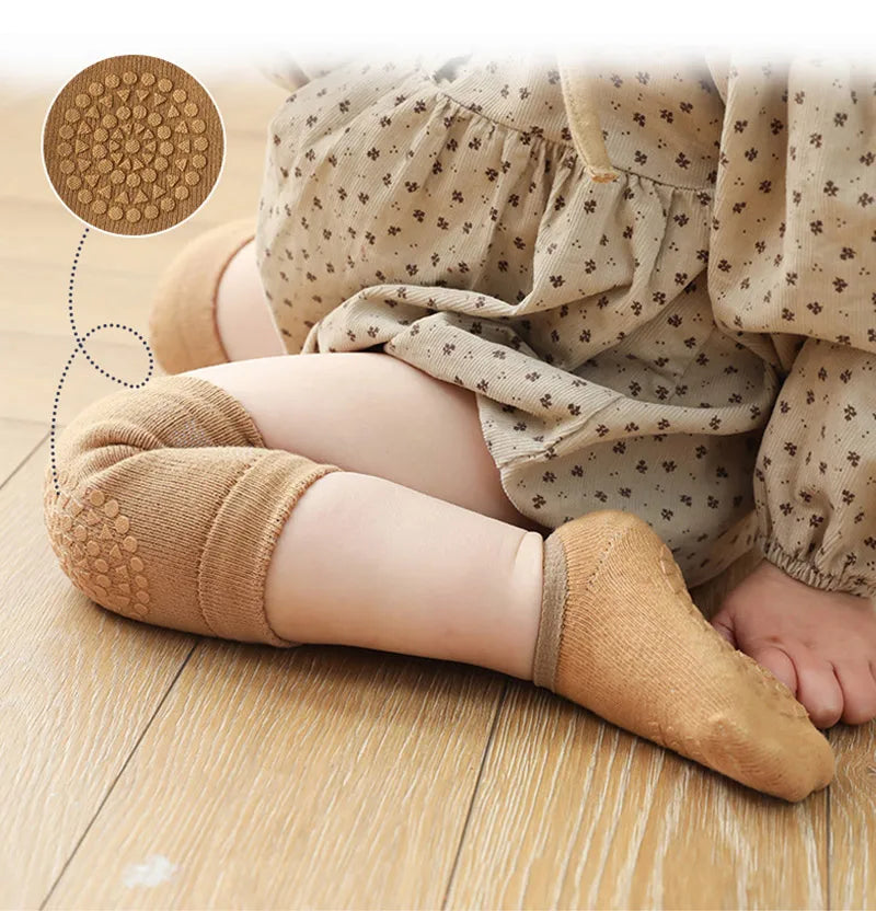 Baby Knee Pads Socks Set- Anti Slip Socks Kneecap Kid Crawling