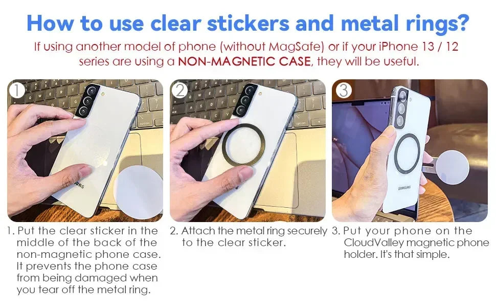 Magnetic Laptop Phone Holder Slim & Foldable For iPhone 14 13 12 Series Case and All Phone