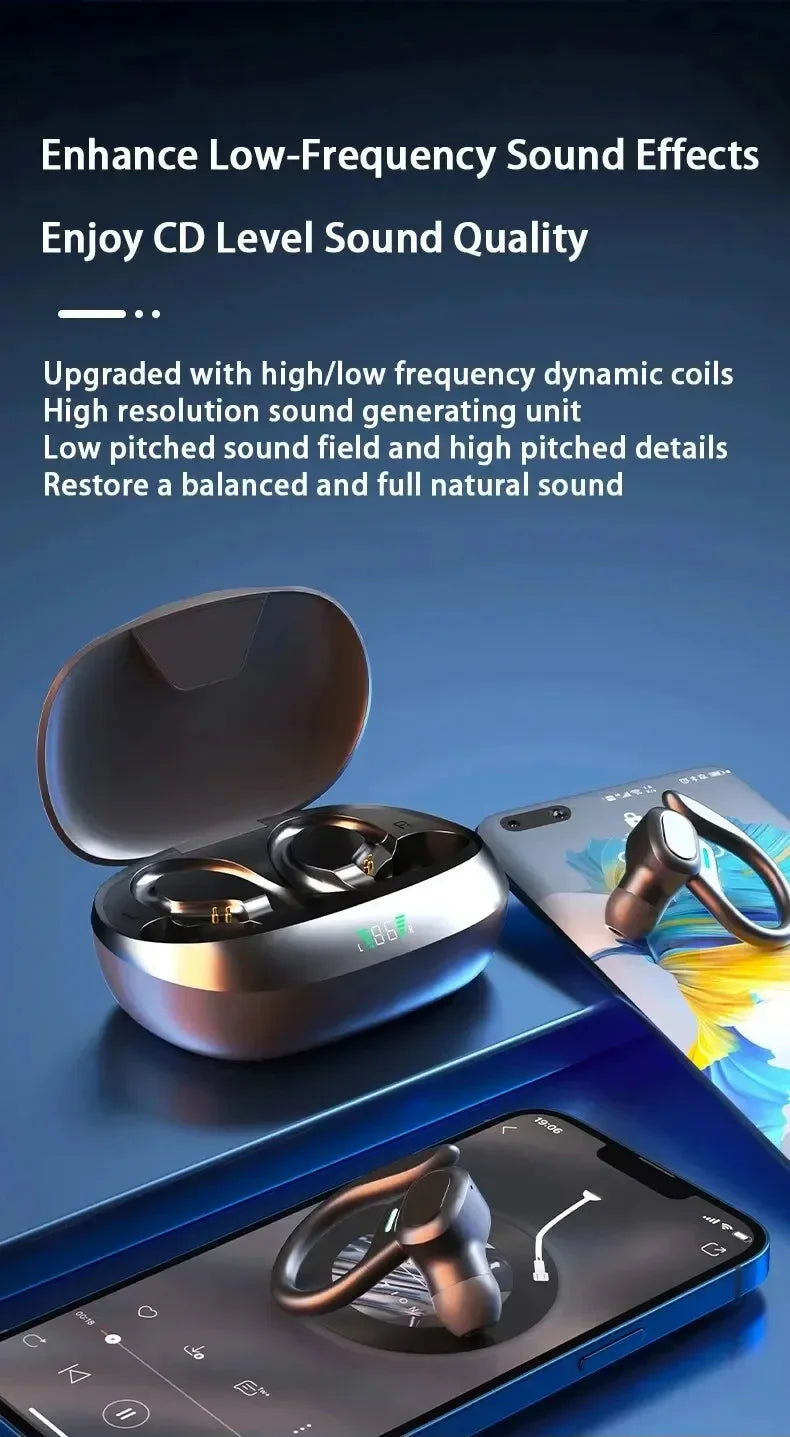 Wireless Sport TWS Earphones HiFI Stereo Waterproof Headset With Mic