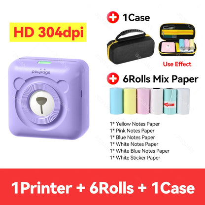 Peripage Mini Photo Printer with Carry Bag Case Paper Roll