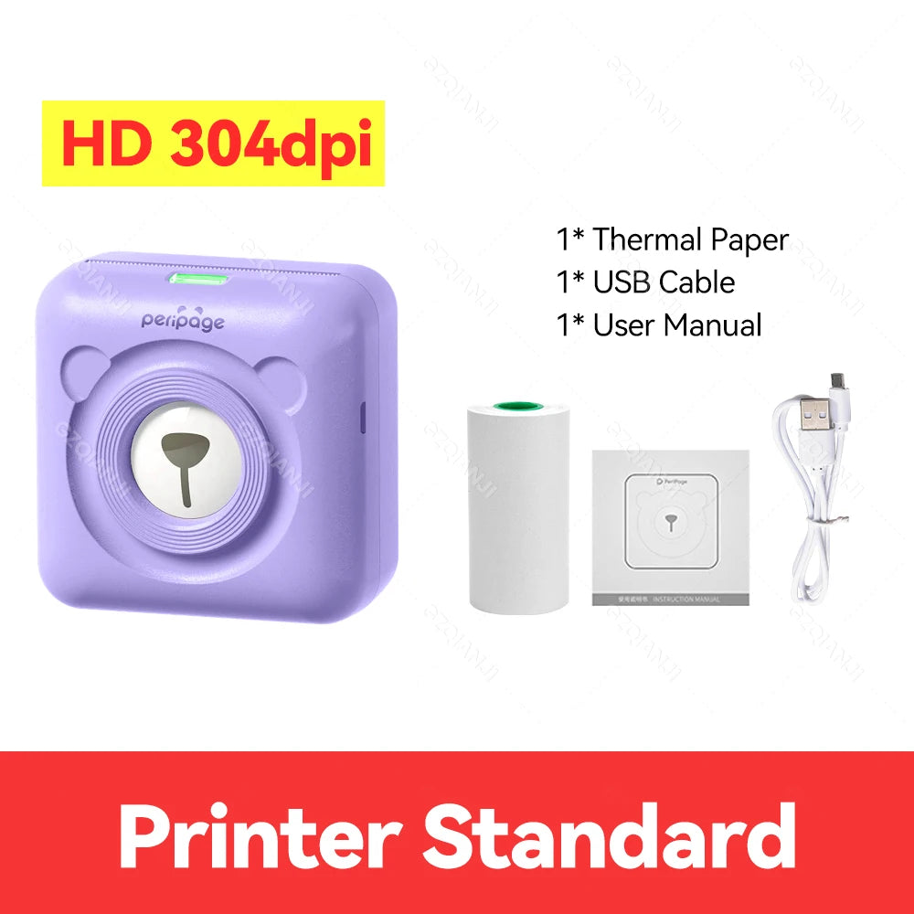 Peripage Mini Photo Printer with Carry Bag Case Paper Roll