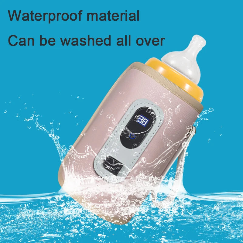 Portable Baby Bottle Insulation Sleeve, Baby Milk Insulation Device with LCD Screen, USB connection & 5  temperature mode