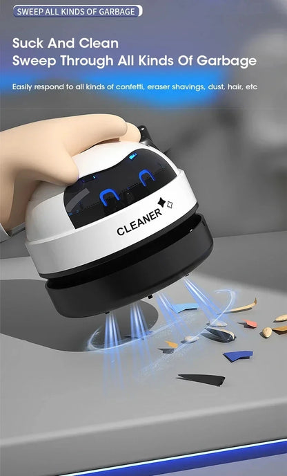 Handheld Mini Vacuum Cleaner Home Office Desktop and keyboard
