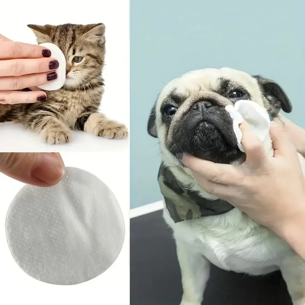 Mini 200pcs Pet Eye Cleaning Wipes, Gentle Tear Stain Remover Wipes for Pet Eye