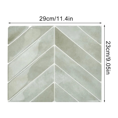3D self-adhesive wall stickers, waterproof and easy to clean, suitable for kitchen, bathroom, living room, dining room, etc.