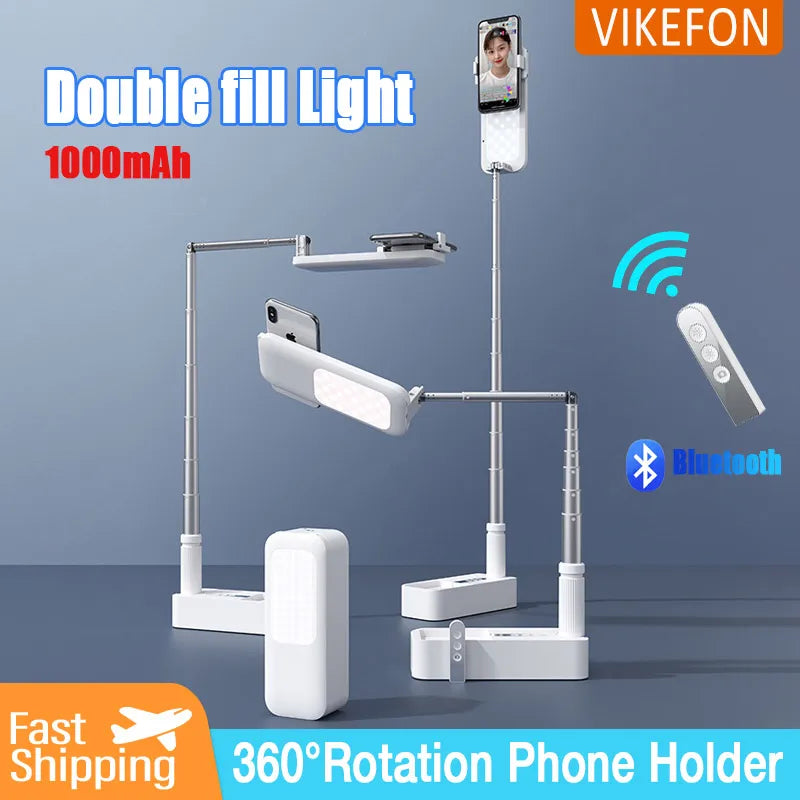 Multifunction Mobile Phone Holder Can Be Bent & Telescopic with light & remote control