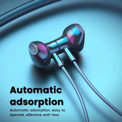 Wireless Earphones 5.3 Neckband LED Display Headphones  Waterproof Magnetic Earbuds