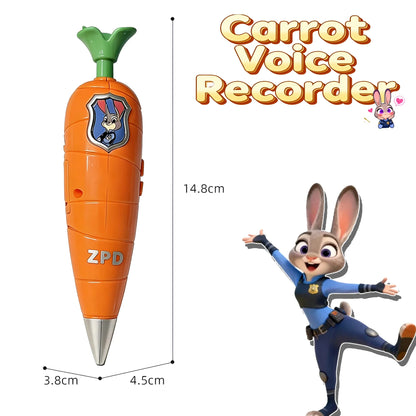 Zootopia 2 Carrot Recorder Pen (60-Second Mini Recorder) | 2-in-1 Judy & Nick Themed Kids’ Version | Movie Cosplay Prop & Gift