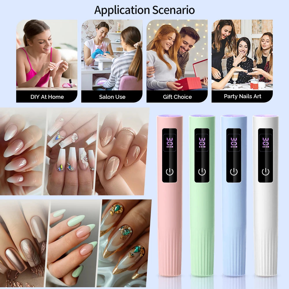 Pencil Lamp Nail UV LED Dryer Portable Rechargeable Flashlight UV Light