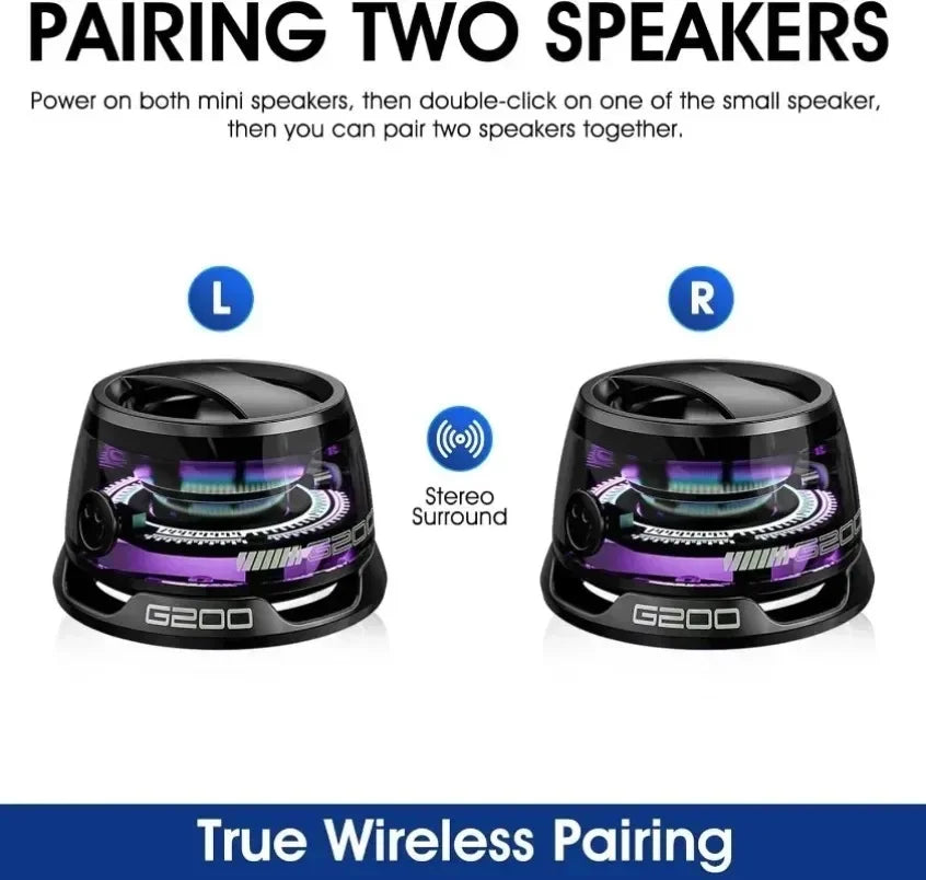 Portable Magnetic Bluetooth Speaker  with RGB Color Light and Phone Holder for IOS