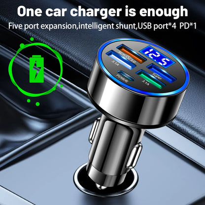 Vumpach 5 Ports USB Car Charge 250W Quick 7A Mini Fast Charging For iPhone