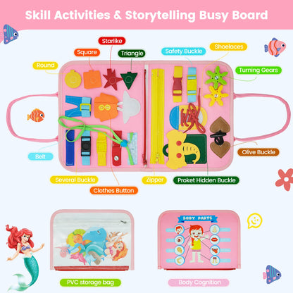 Busy Board Montessori Toys for Toddler Busy Book Sensory - Preschool Early Education