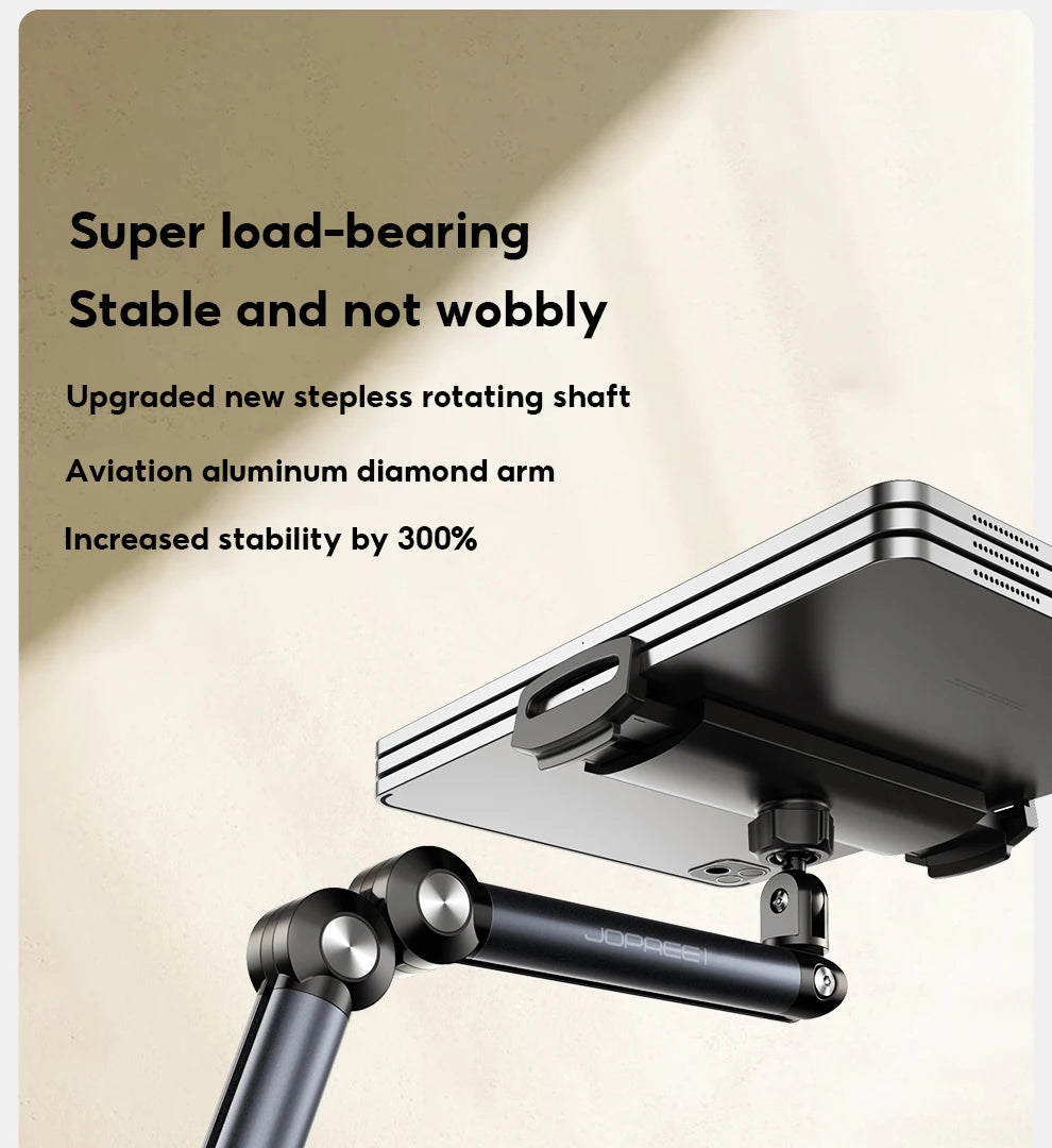Stand Phone, Tablet Holder Floor Aluminum  Retractable iPad Clip