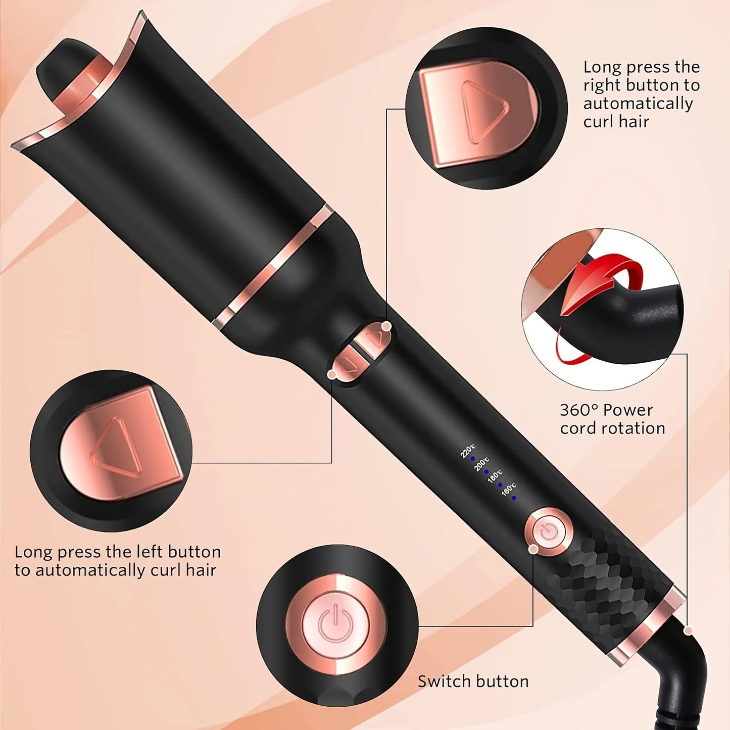 Automatic Rotating  Iron Ceramic Hair Curler  Magic Hair Curler