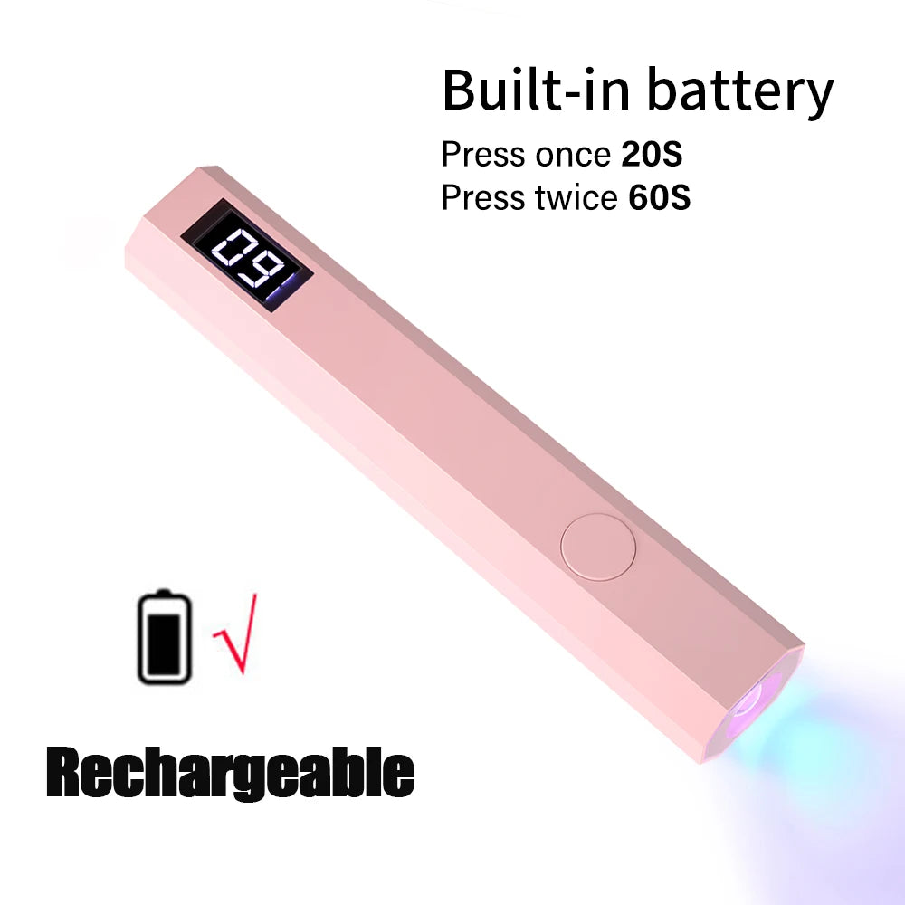 Portable Handheld UV Light lamp for Gel Nails  Rechargeable