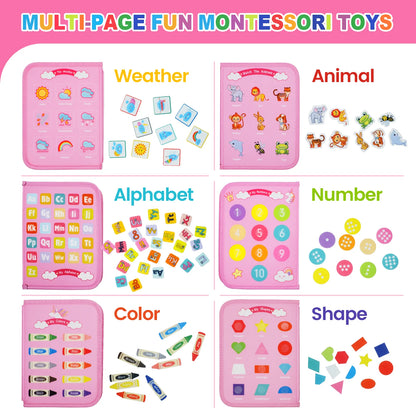 Busy Board Montessori Toys for Toddler Busy Book Sensory - Preschool Early Education