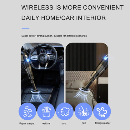120W Portable Car Vacuum Cleaner USB Charging Handheld Cordless Vacuum