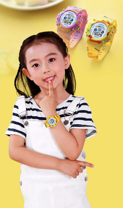 Digital LED Luminous Waterproof Watch for Kids Multi-function