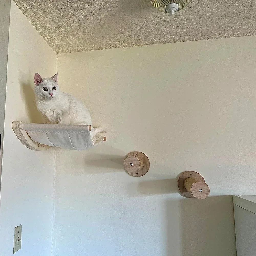 Wall Mounted Cat Climbing Shelves Cat House Cat Bridge Cat Hammock