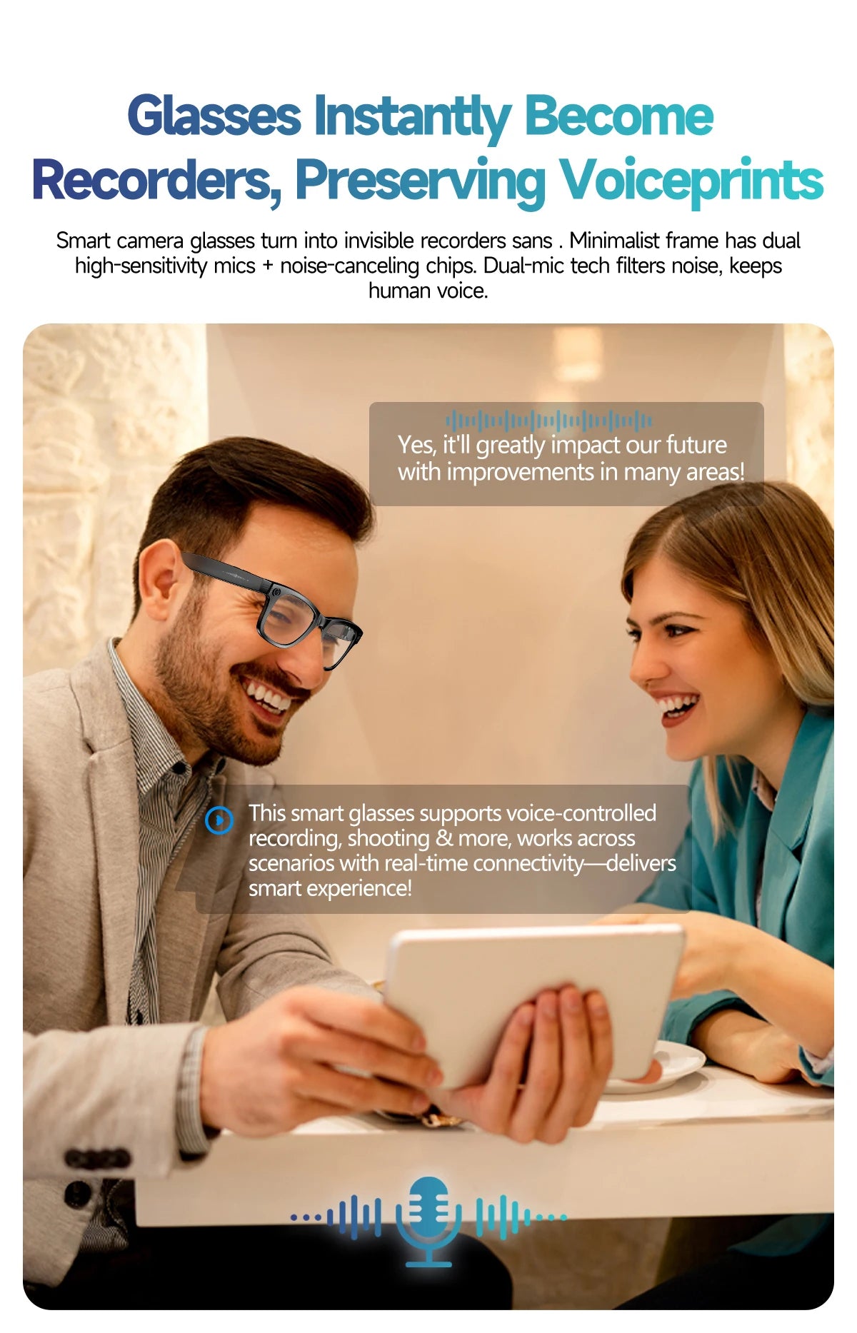 TOP 1 Meta AI Smart Glasses 13MP Camera Video Recording 100+ Languages Translation Sunglasses